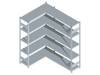 Orion Regalsysteme HZE20413AXL Fachboden-Eckregal (B x H x T) 1.36 x 2 x 43.5 m Stahl verzinkt Verzinkt Metallboden