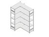 Orion Regalsysteme HKE20410AXL Fachboden-Eckregal 125 kg (B x H x T) 1.06 x 2 x 43.5 m Stahl kunststoffbeschichtet Lichtgrau Metallboden
