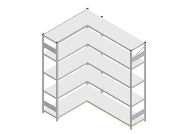 Orion Regalsysteme HKE20413AXL Fachboden-Eckregal 125 kg (B x H x T) 1360 x 2000 x 435 mm Stahl kunststoffbeschichtet Li...
