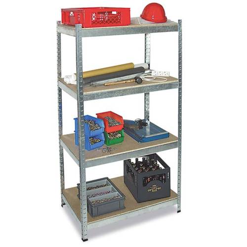 BRB Lagertechnik 26024 Fachbodenregal-Grundmodul 265 kg (B x H x T) 900 x 1800 x 600 mm Stahl verzinkt Verzinkt Holzbode...