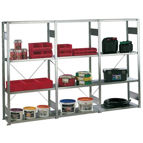 META Regalbau 178767 Fachbodenregal-Komplettregal 100 kg (B x H x T) 3068 x 2000 x 436 mm Stahl kunststoffbeschichtet Li...