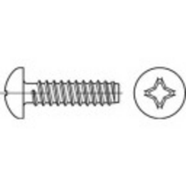 TOOLCRAFT 145072  Linsenblechschrauben 3.5 mm 9.5 mm Kreuzschlitz Phillips DIN 7981   Stahl galvanisch verzinkt 100 St.
