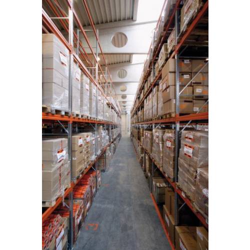 META Regalbau 93231 Palettenregal-Grundmodul (B x H x T) 2870 x 2700 x 800 mm Stahl verzinkt, pulverbeschichtet Rot, Ora...