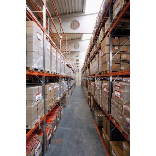 META Regalbau 93197 Palettenregal-Grundmodul (B x H x T) 2870 x 2700 x 1100 mm Stahl verzinkt, pulverbeschichtet Rot, Or...