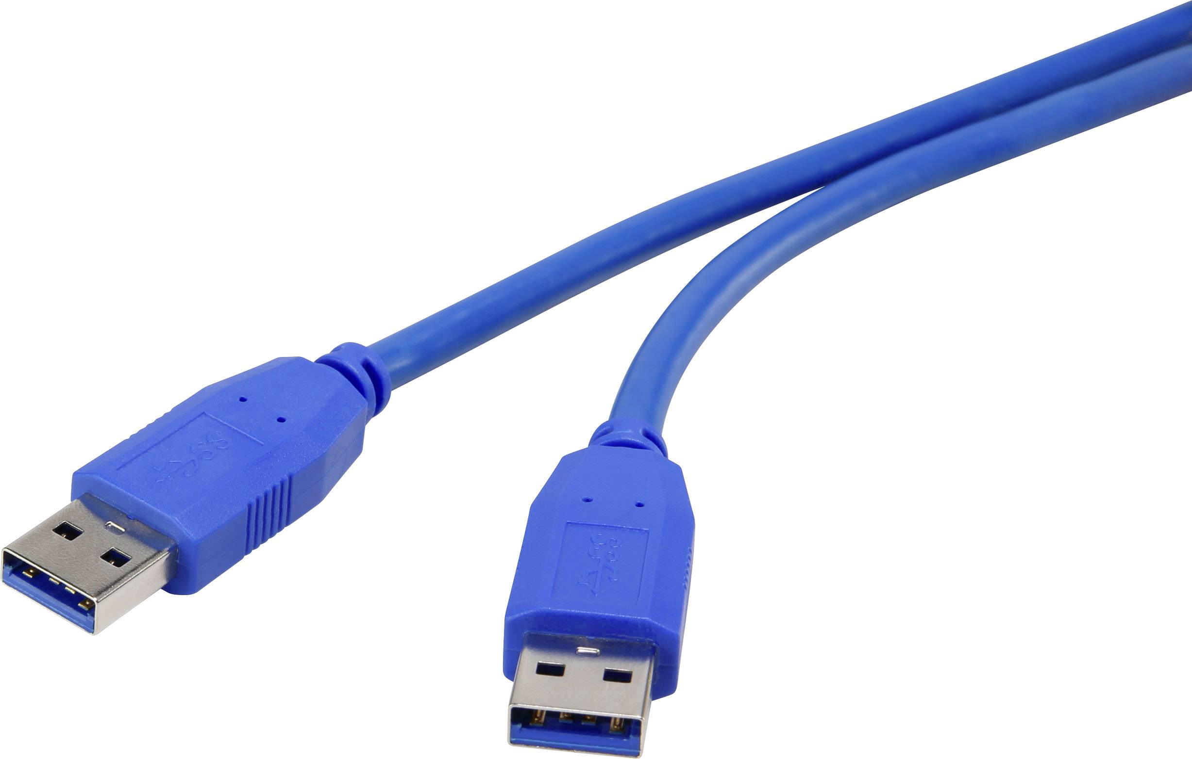 CONRAD Renkforce USB 3.0 Kabel [1x USB 3.0 Stecker A - 1x USB 3.0 Stecker A] 1 m Blau vergoldete Ste