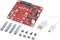 Rote mSATA-Karte mit USB-Adaptern und schwarzmarkierten Schrauben, geeignet für DIY-Computerprojekte und Speichererweiterungen.