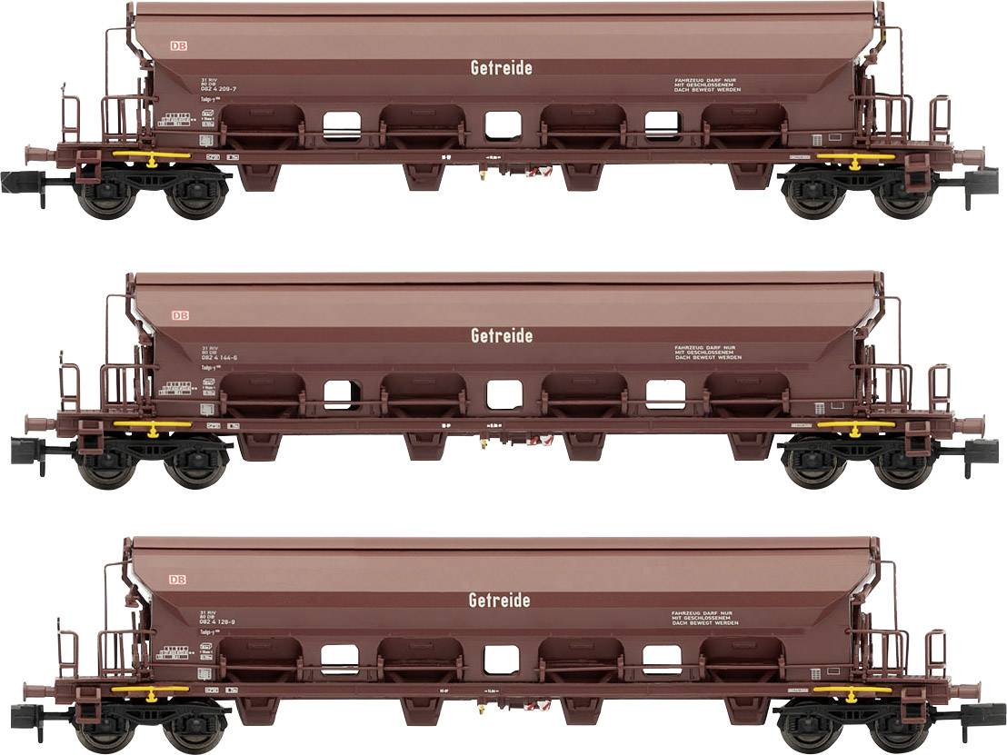 Arnold HN6318 N 3er-Set Selbstentladewagen "Getreide" der DB AG-0