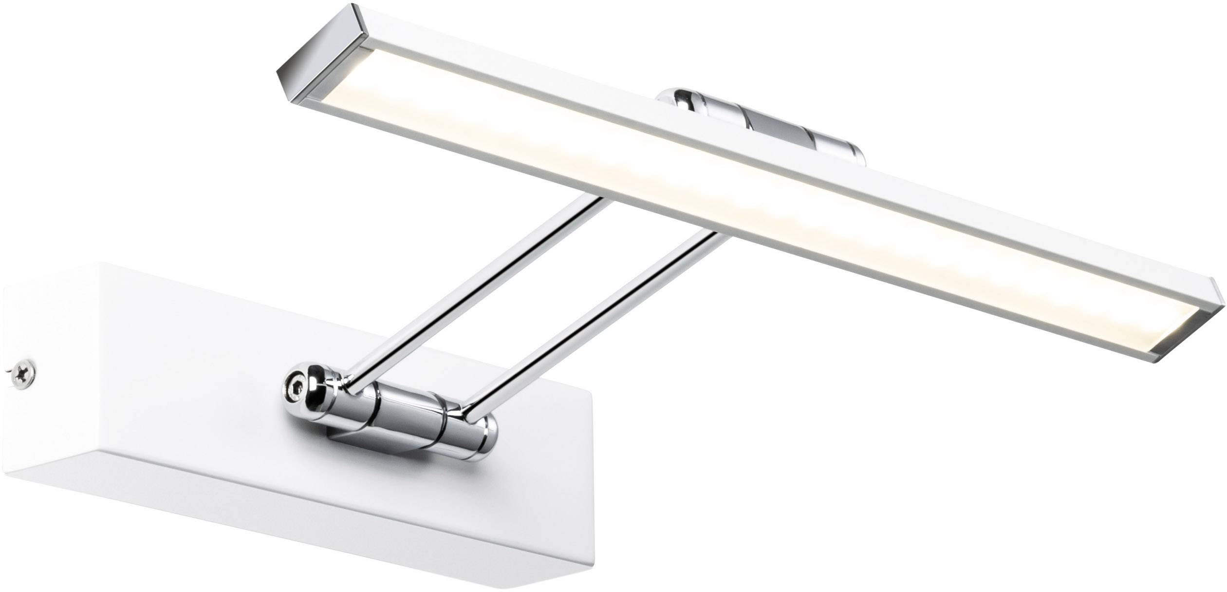 LED-Wandleuchte, rechteckig und modern, mit schwenkbarem Arm. Ideal zur Ausleuchtung von Kunstwerken oder Wandbildern.