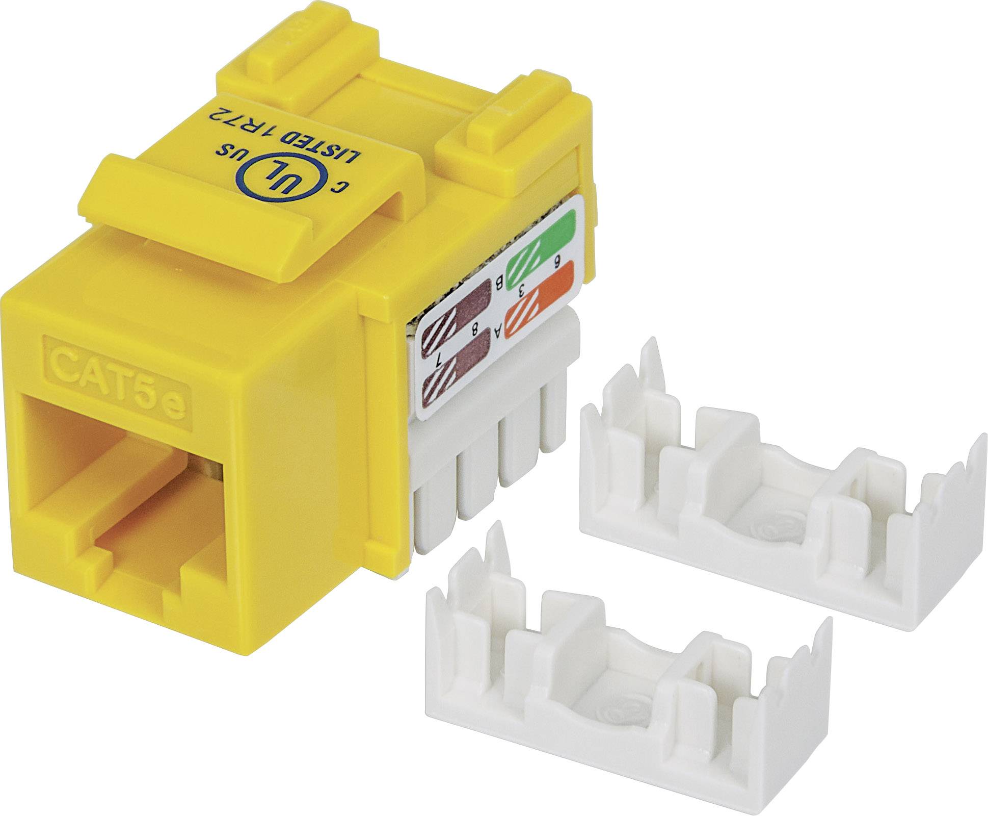 Intellinet Cat5e Modularbuchse, UTP, Keystone Jack, gelb, benötigt LSA-Auflegewerkzeug