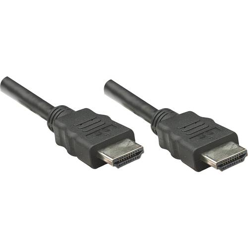 Manhattan HDMI Anschlusskabel HDMI-A Stecker, HDMI-A Stecker 1.00 m Schwarz 323192 Folienschirm, Geflechtschirm HDMI-Kab...