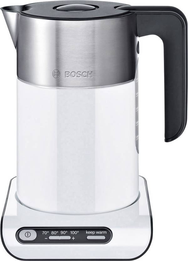 Bosch Styline TWK8611P - Wasserkocher - 1.5 Liter - 2400 W - Weiß / Edelstahl