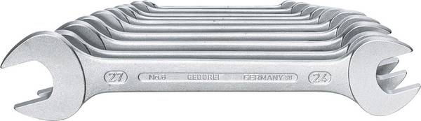 Gedore 6077540 Doppelmaulschlüsselsatz 10tlg 6-27mm DIN3110 Gedore Doppel-Maulschlüssel-Satz 10teilig Schlüsselweite (Metrisch) 6 - 27 mm