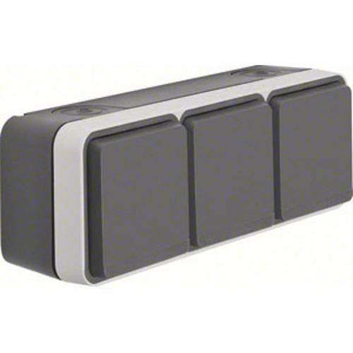 Berker Dreifachsteckdose Aufputz W.1 Grau, Lichtgrau 47733515 1 St.