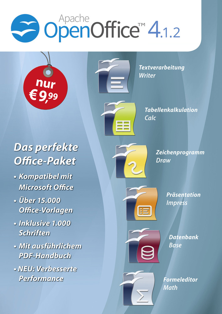 Markt & Technik OpenOffice 4.1.2 Vollversion, 1 Lizenz Windows Office