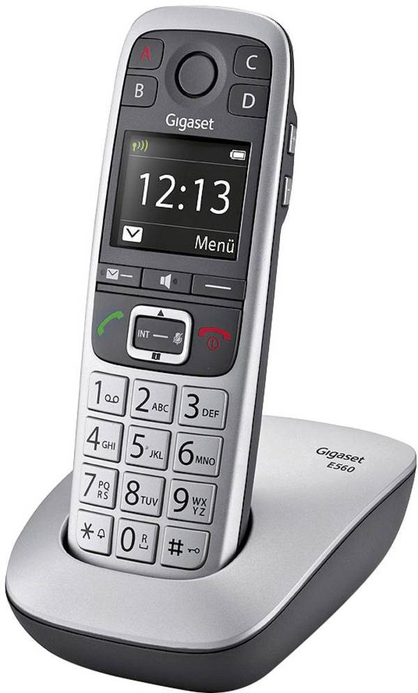 Gigaset E560 DECT/GAP Schnurloses Telefon analog  Freisprechen, Optische Anrufsignalisierung Platin