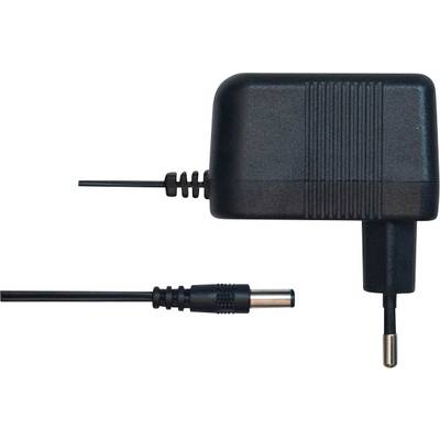 Ein schwarzes Netzteil mit Kabel und Stecker, geeignet für elektronische Geräte.