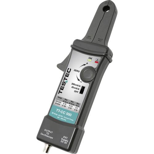 Testec TT-CC 550 Stromzangenadapter kalibriert (DAkkS-akkreditiertes Labor) Messbereich A/AC (Bereich): 30 mA - 50 A Mes...