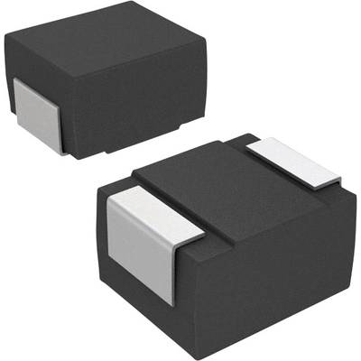 Zwei schwarze elektronische Bauteile mit silbernen Kontaktflächen, geeignet für den Einsatz auf Leiterplatten in elektronischen Geräten.