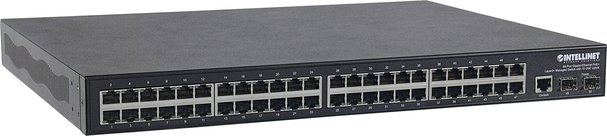 48-Port Gigabit Ethernet PoE+ Layer2+ Managed Switch with 10 GbE Uplink - Switch