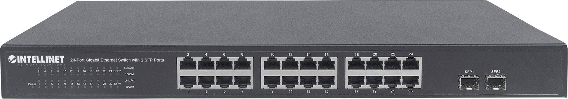 INTELLINET Switch Intellinet 24x GE Rackmount 2x SFP
