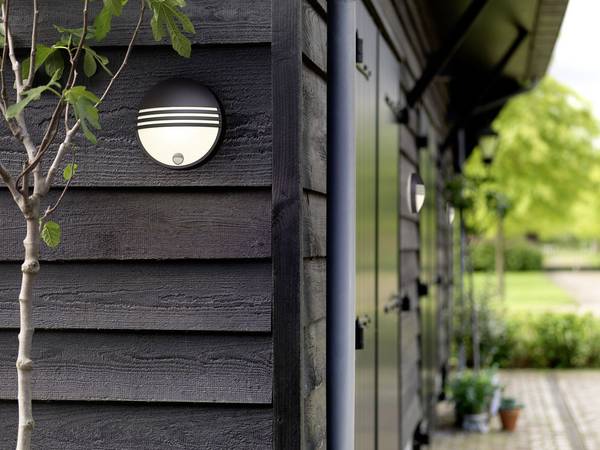 Philips LED Yarrow 172973016 Außenwandleuchte mit Bewegungsmelder  LED LED fest eingebaut 6 W Schwarz