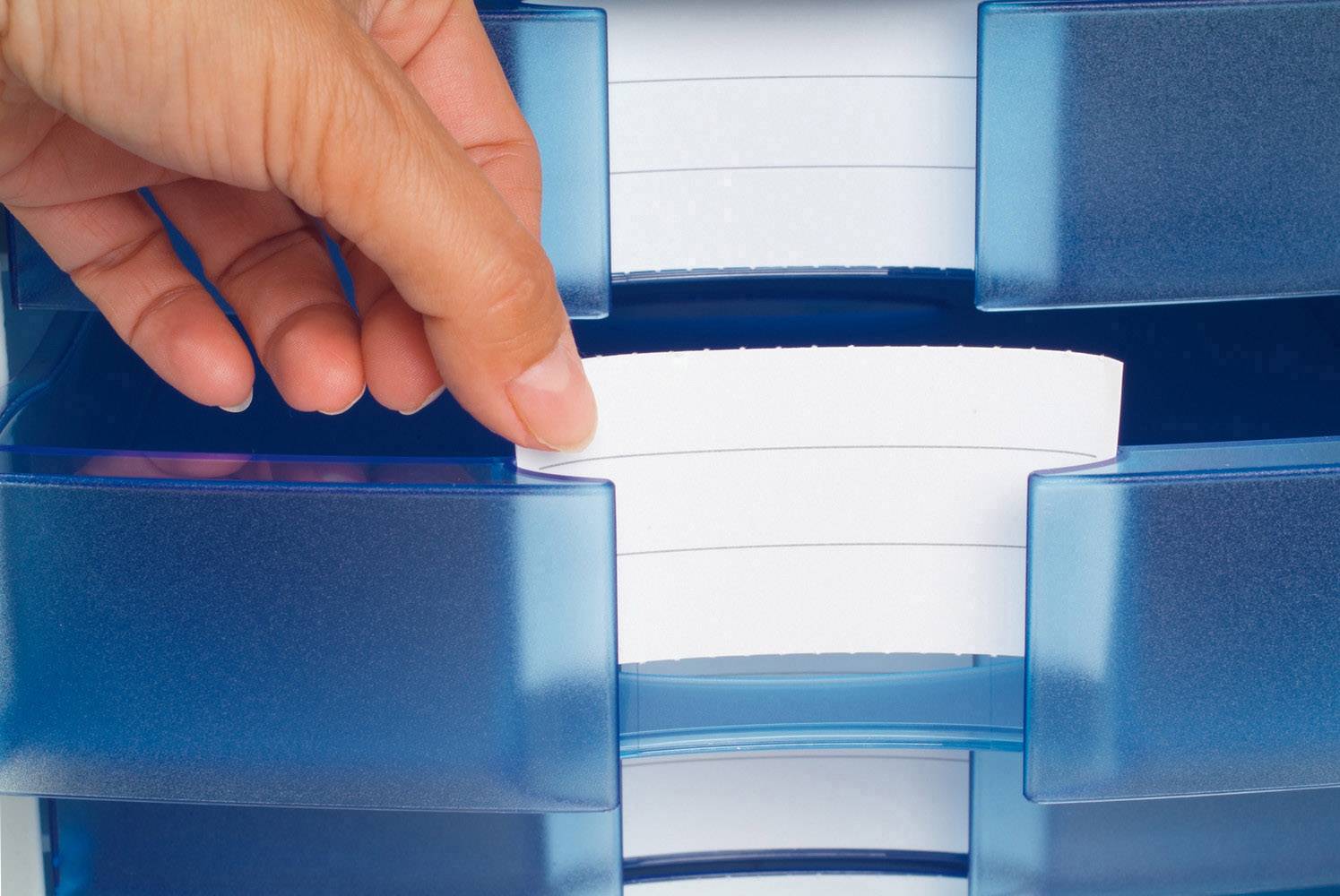 HAN Schubladenbox IMPULS 1010-X-14 DIN C4 4Schubfächer l.grau/blau-2