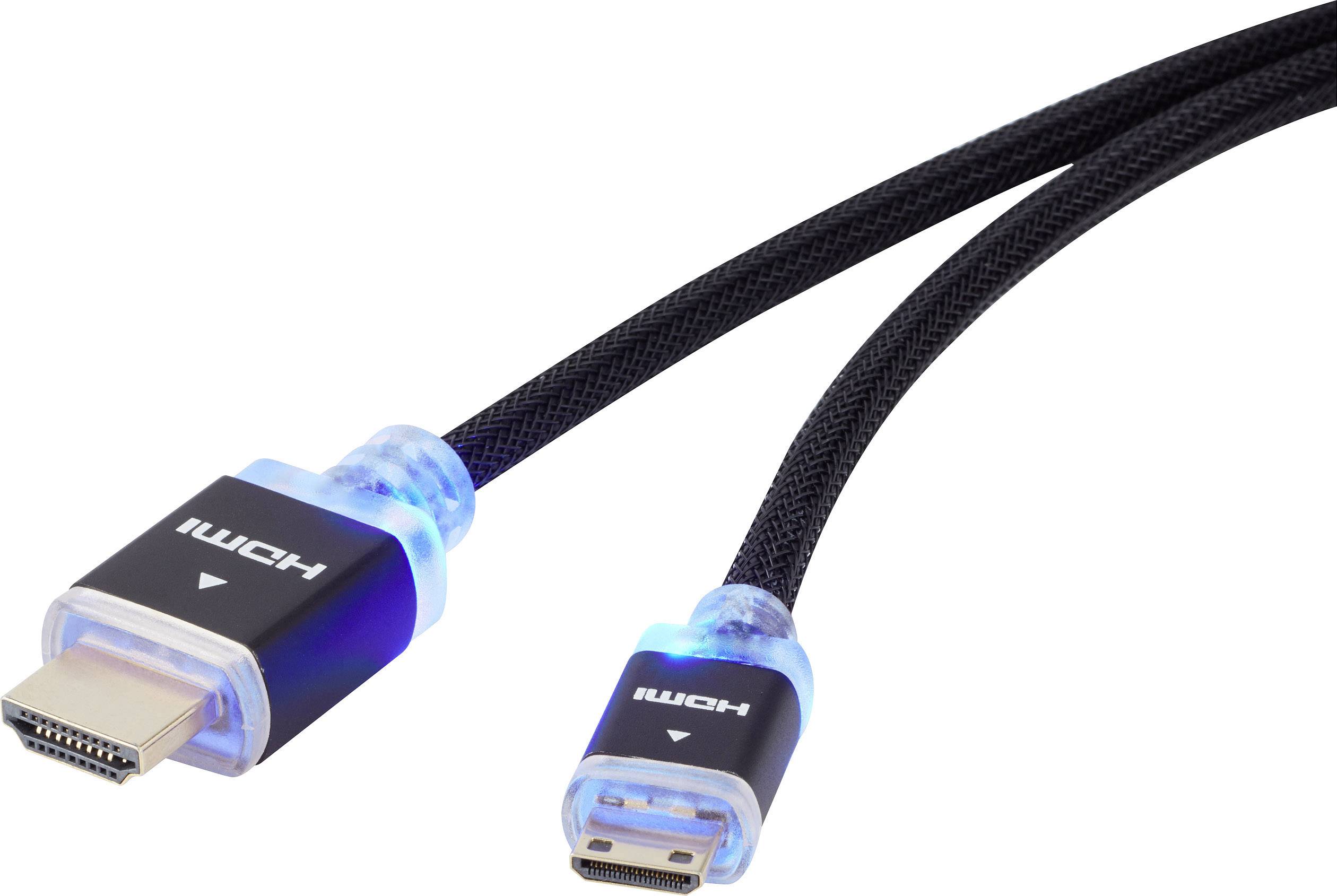 CONRAD HDMI Anschlusskabel [1x HDMI-Stecker - 1x HDMI-Stecker C Mini] 1.50 m Schwarz SpeaKa Professi