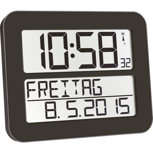 TFA Dostmann 60.4512.01 Funk Wanduhr 258 mm x 212 mm x 30 mm Schwarz