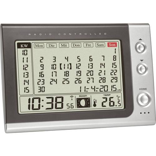 TFA Dostmann 60.2529.54 Funk Wecker Anthrazit, Silber Alarmzeiten 1