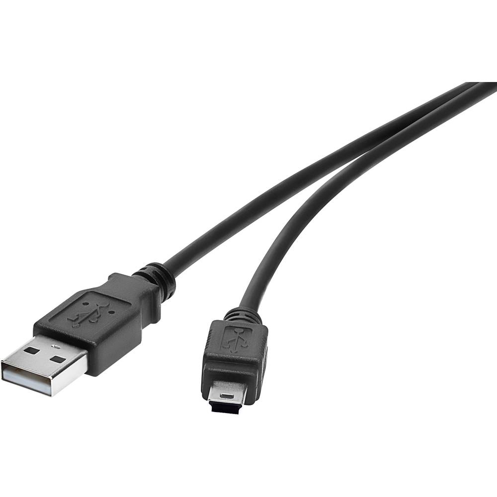 renkforce USB 2.0 Aansluitkabel [1x USB 2.0 stekker A 1x USB 2.0 stekker mini-B] 0.15 m Zwart UL gec