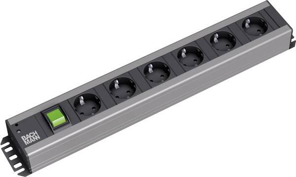 Bachmann 300.003 Steckdosenleiste mit Schalter 6fach Edelstahl-Optik Schutzkontakt 1 St.