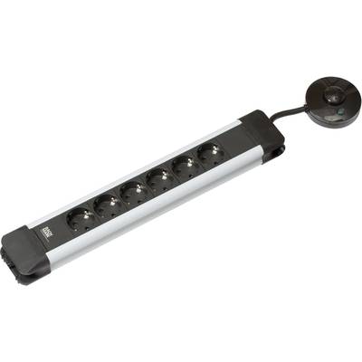 Bachmann 330.142 Steckdosenleiste mit Schalter 6fach Schwarz, Silber Schutzkontakt 1 St.