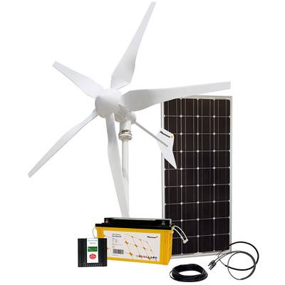 Phaesun 600297 Hybridkit Solar Wind One 1.0 Windgenerator Leistung (bei 10m/s) 400 W 12 V 