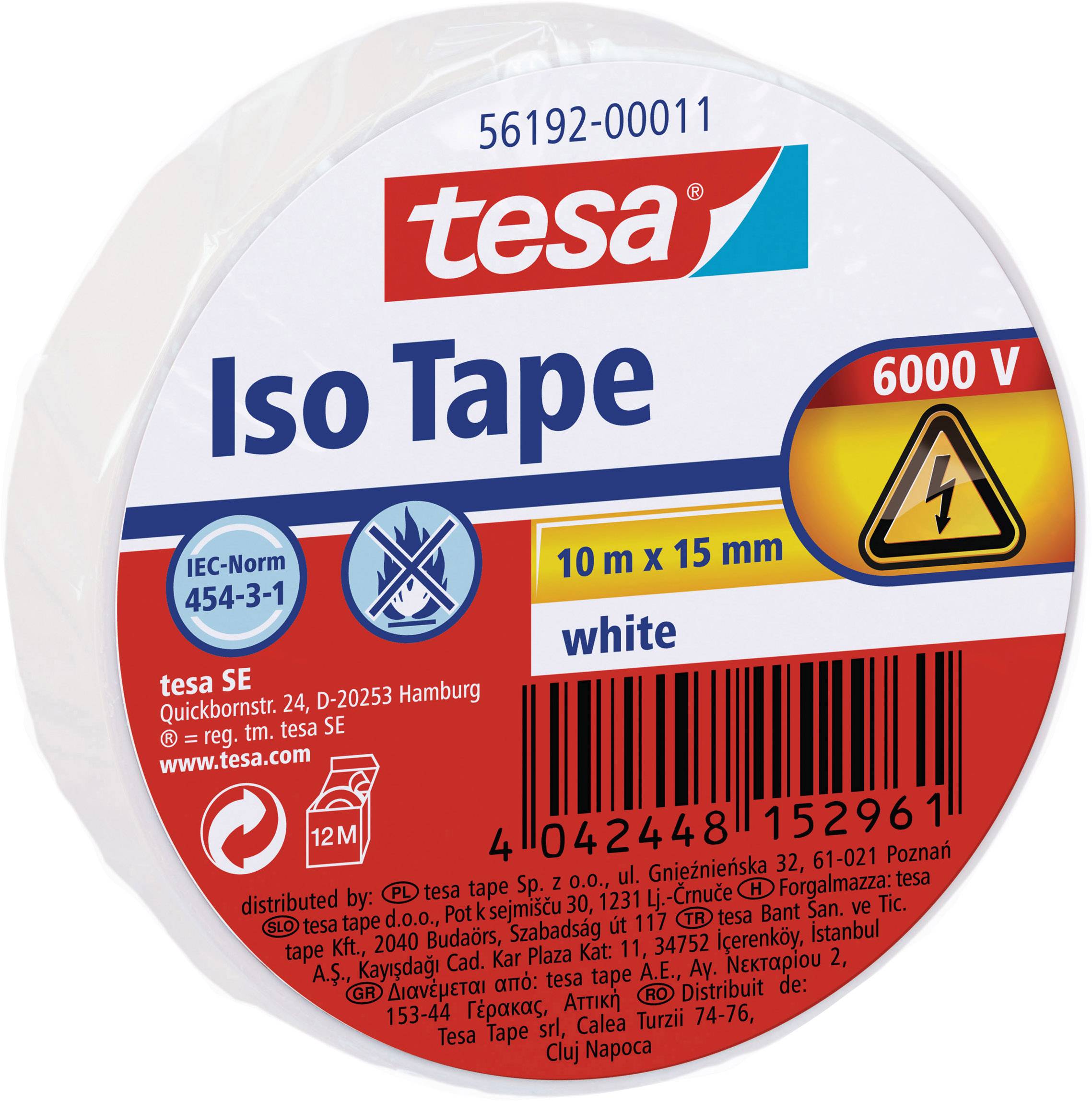 TESA Isolierband 10m 15mm weiß