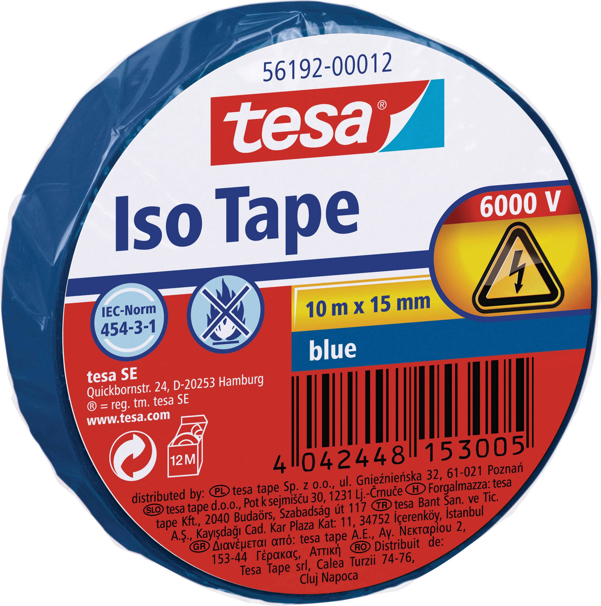 TESA Isolierband 10m 15mm blau