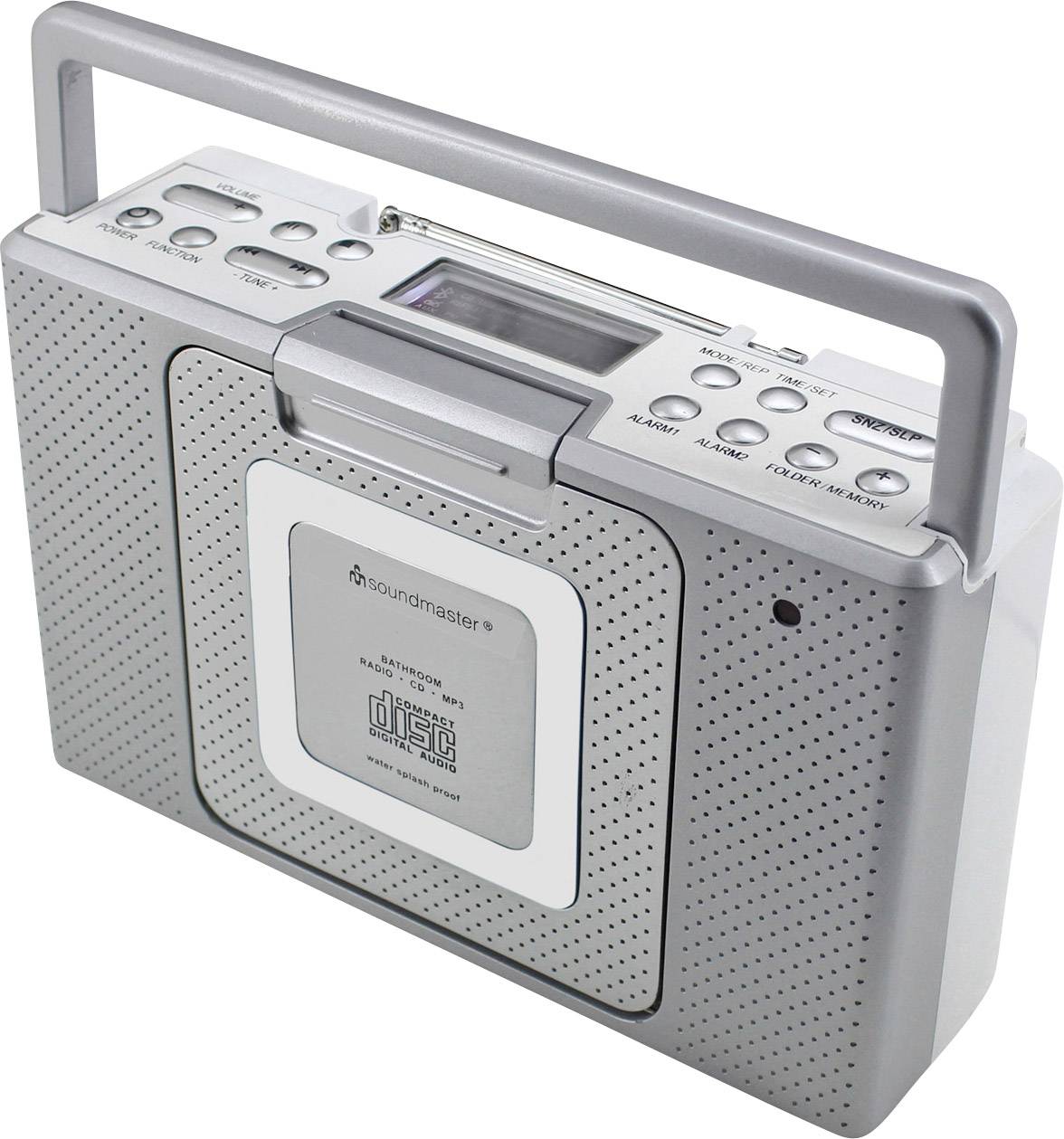 SOUNDMASTER BCD480 UKW CD-Radio AUX, CD, UKW spritzwassergeschützt Silber