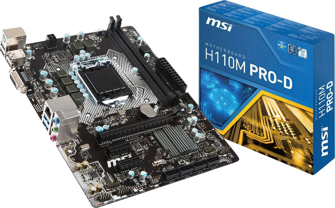 MSI H110M PRO-D - Motherboard - micro ATX - LGA1151 Socket - H110 Chipsatz - USB 3.1 Gen 1-0