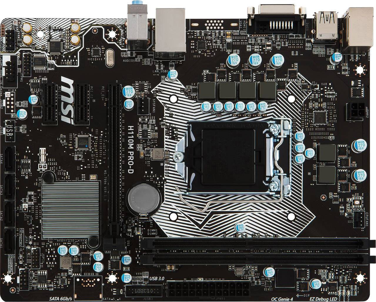 MSI H110M PRO-D - Motherboard - micro ATX - LGA1151 Socket - H110 Chipsatz - USB 3.1 Gen 1-4