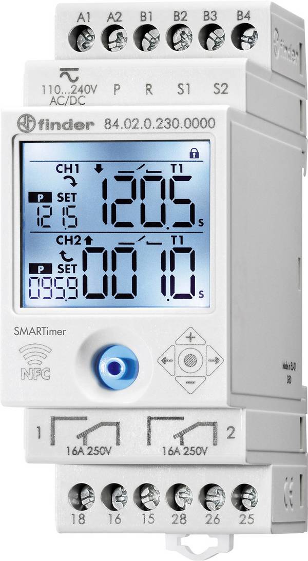 Finder 84.02.0.230.0000 84.02.0.230.0000 Zeitschaltuhr für Hutschiene 230 V/AC 1 St. 2 Wechsler