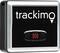 Kleines schwarzes Gerät mit der Aufschrift 'trackimo' oben und einem roten 'SOS'-Knopf unten.