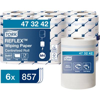 TORK Reflex™ Mehrzweck-Papierwischtücher Weiß M4, 6 × 857 Blätter 473242  Anzahl: 5142 St.