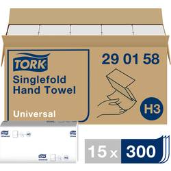 Image of TORK 290158 Zickzack Universal Papierhandtücher (L x B) 23 cm x 23 cm Hochweiß 15 x 300 Bl./Pack. 4500 St.