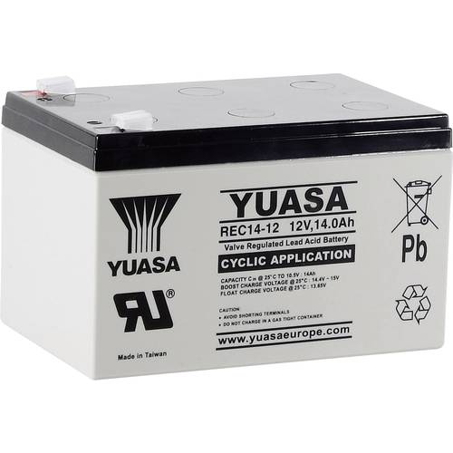 Thumbnail - Yuasa REC14-12 YUAREC1412 Bleiakku 12 V 14 Ah Blei-Vlies (AGM) (B x H x T) 151 x 97 x 98 mm Flachstecker 6.35 mm Geringe...