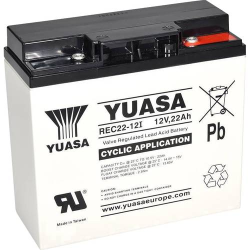 Thumbnail - Yuasa REC22-12 YUAREC2212 Bleiakku 12 V 22 Ah Blei-Vlies (AGM) (B x H x T) 181 x 167 x 76 mm M5-Schraubanschluss Geringe...