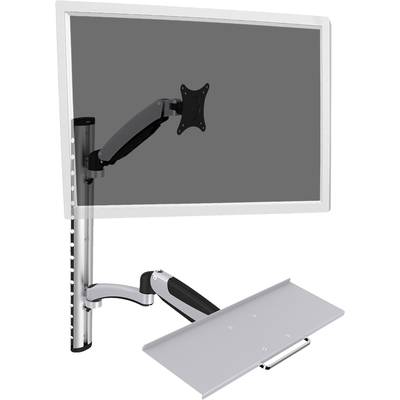 Digitus DA-90354 1fach Monitor-Wandhalterung 38,1 cm (15") - 68,6 cm (27") Schwarz, Silber Höhenverstellbar, Tastaturabl