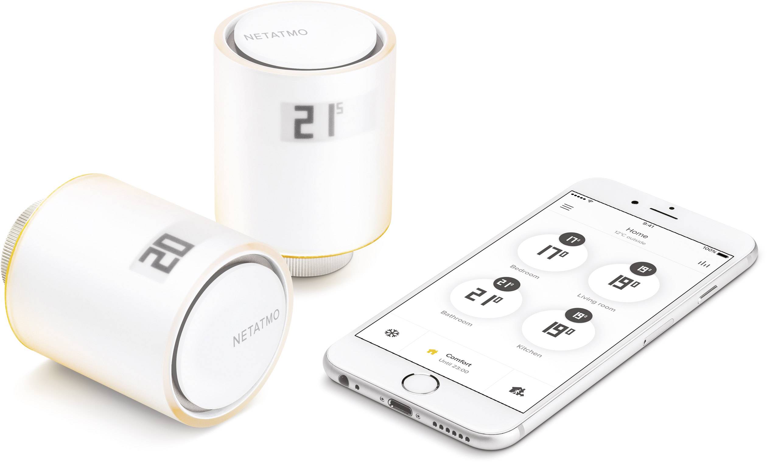 Netatmo Smarte Heizkörperthermostate Starterpaket mit 2x Thermostat inklusive Relais-1