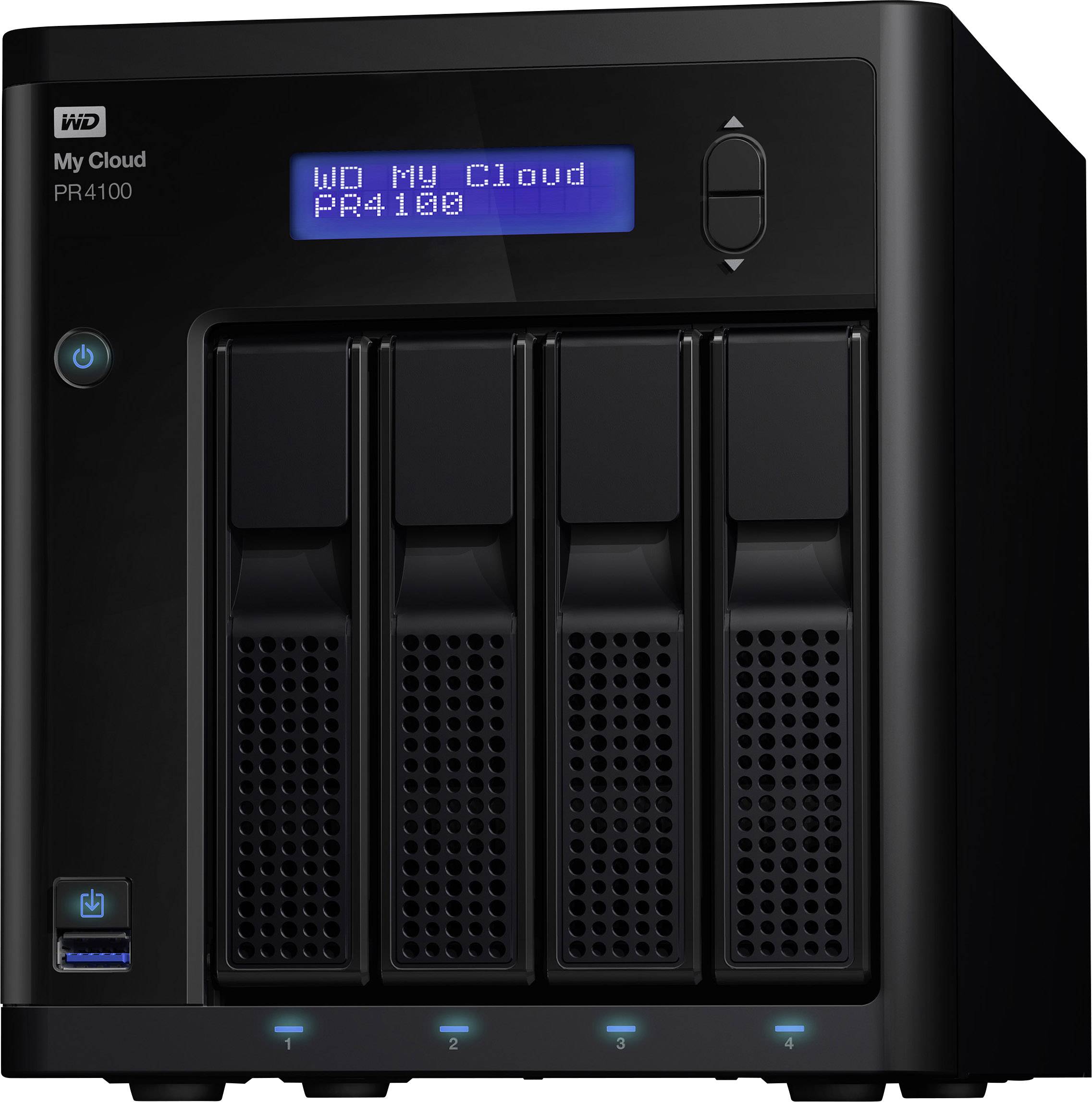 WD My Cloud™ Pro PR4100 NAS-Server 24 TB 4 Bay Integriertes Display, Business Cloud WDBNFA0240KBK-EESN-3