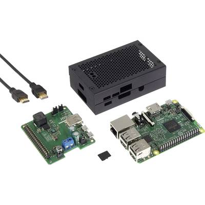 Joy-it  Raspberry Pi® 3 B 1 GB 4 x 1.2 GHz inkl. Raspberry Pi® USV, inkl. Gehäuse, inkl. Noobs OS, inkl. HDMI™-Kabel 