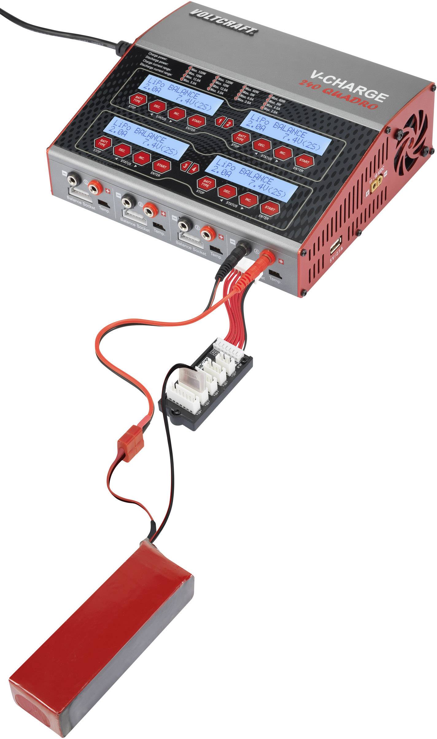 VOLTCRAFT V-Charge 240 Quadro Modellbau-Multifunktionsladegerät 12 V, 230 V 12 A LiPo, LiFePO, LiIon, LiHV, NiCd, NiMH, -2