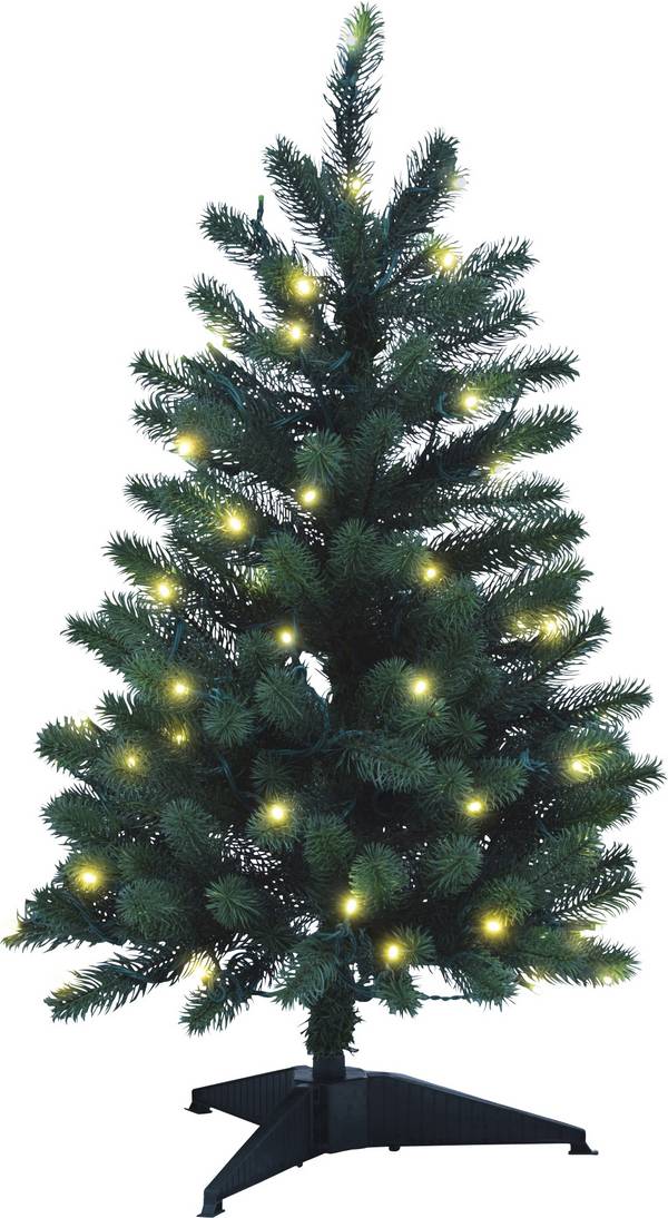 Xenotec PE-BM85 Künstlicher Weihnachtsbaum mit Beleuchtung Tanne Warmweiß LED Grün EEK: G (A - G) mit Ständer 85 cm